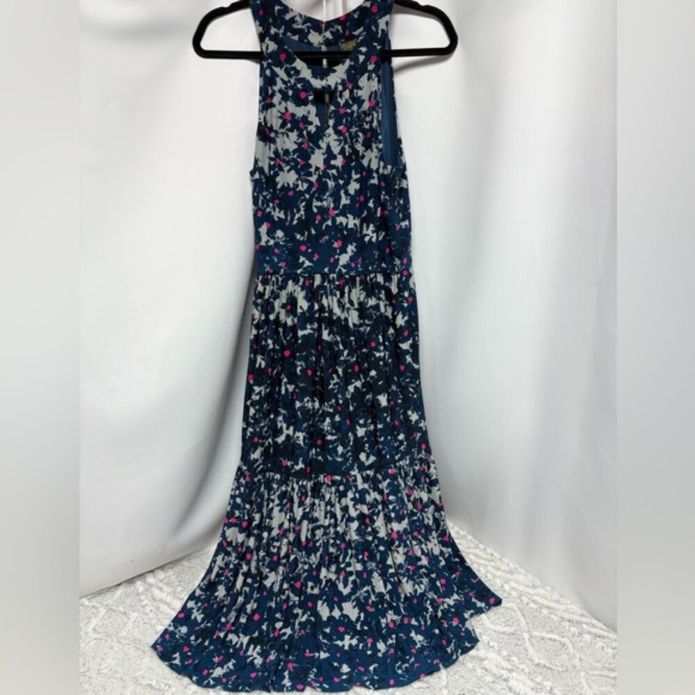 Taylor Blue Floral Prairie Maxi Dress Sleeveless Size 10